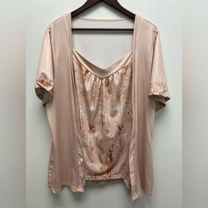 4 for $25 🍒 Elegant Blush/Cream Women's Top Faux Cardigan Size 3x